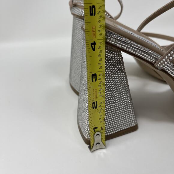 Steve Madden Britini Block Heeled Sandals Womens Size 10M Silver NEW - Picture 9 of 10